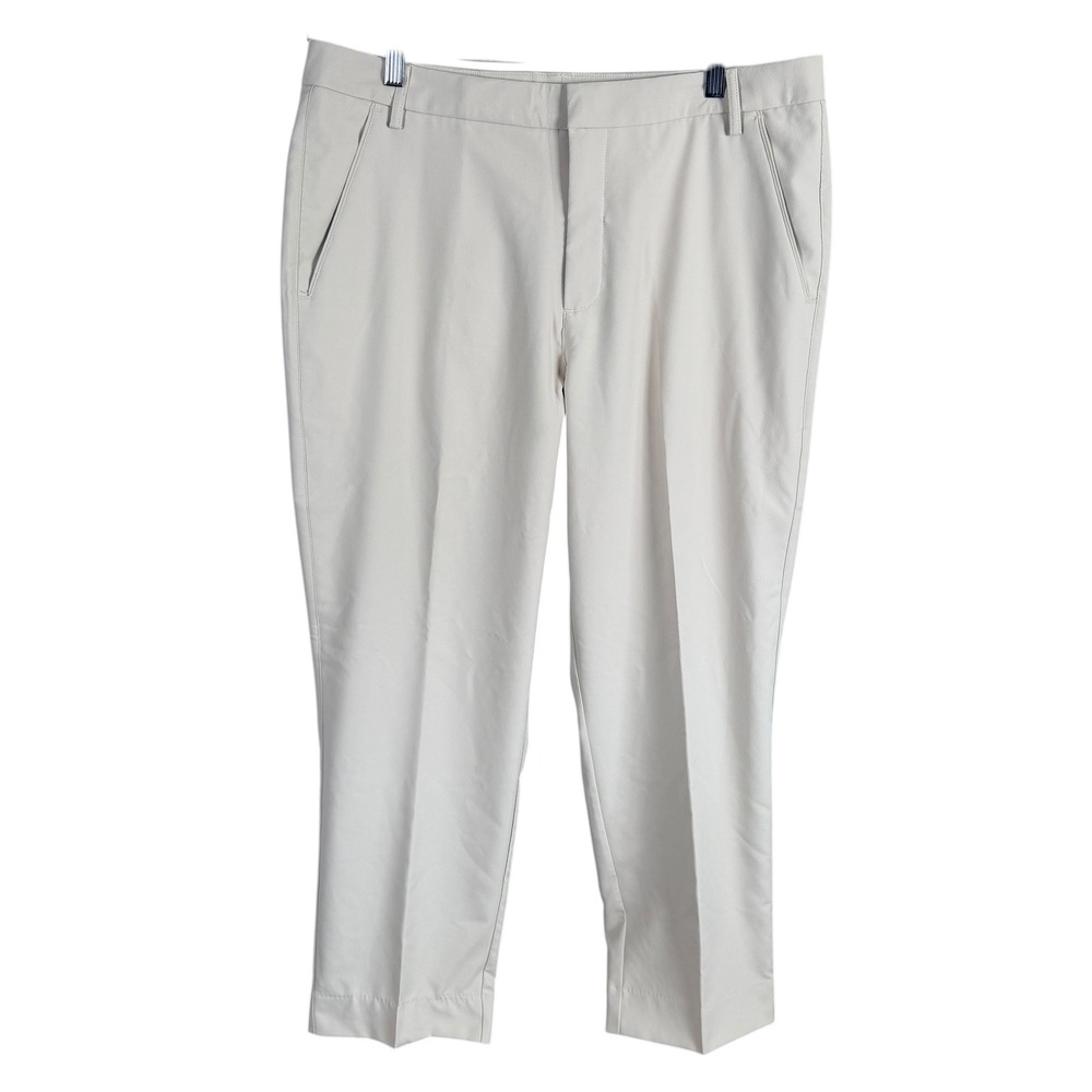 Puma Tech Golf Pants Mens 36x29 Oatmeal Beige Performance Stretch Flat Front $80